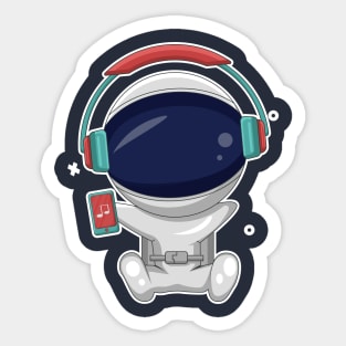 Astronaut music Sticker